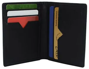 Leather Credit Card Holder Wallet for Men & Women Thin Bifold RFID Blocking Slim Front Pocket Minimalist Wallets, Small Card Case