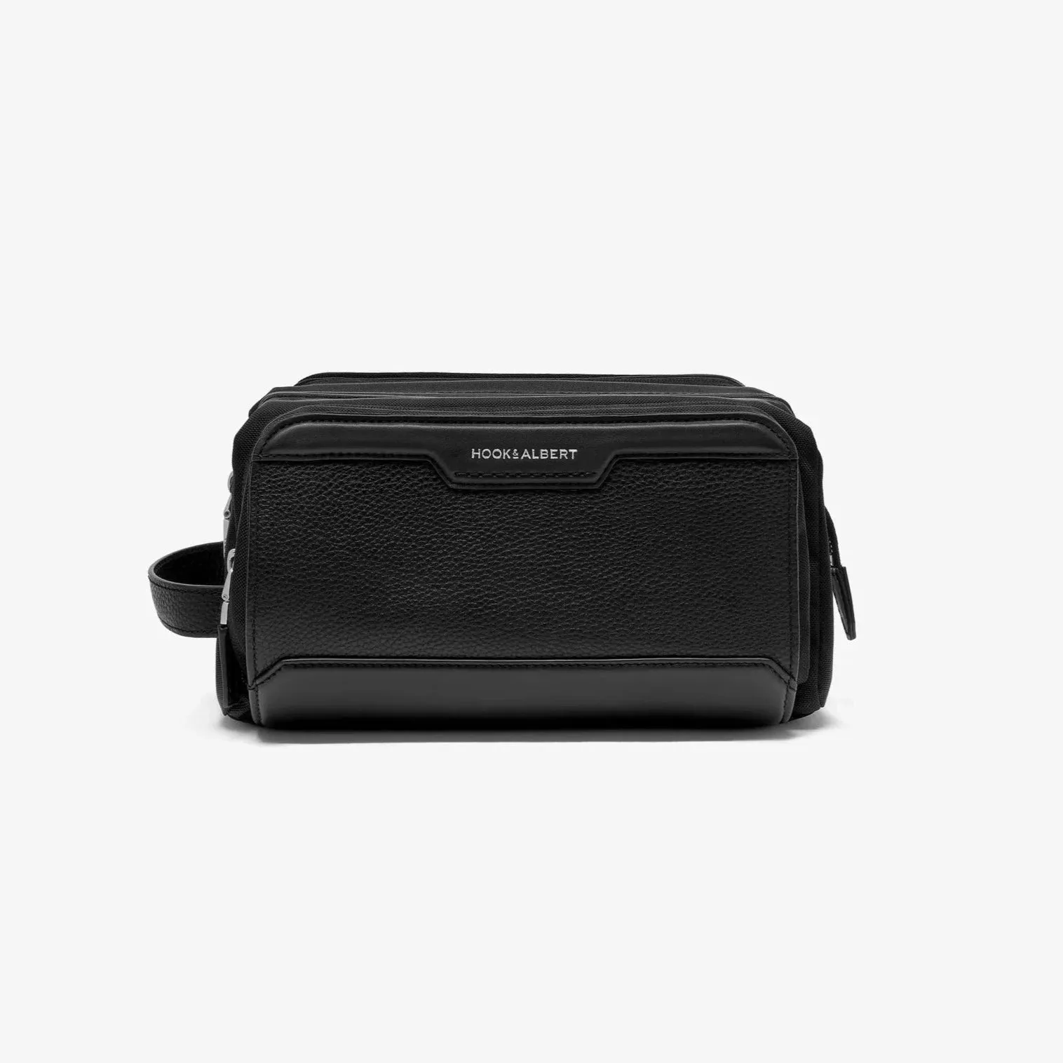 Leather Dopp Kit in Black by Hook & Albert