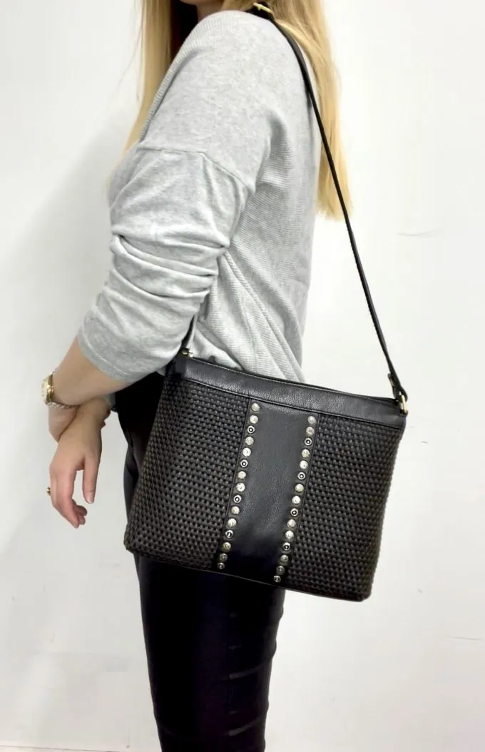 Leather Handbag / Shoulder Bag with Adjustable Strap. Style: 61033 by Hide & Chic