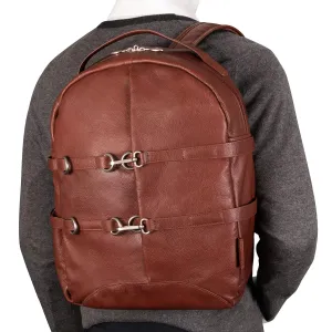 Leather Mc  Klein Oakland backpack for laptop and tablet with a diagonal of 15 inches brown