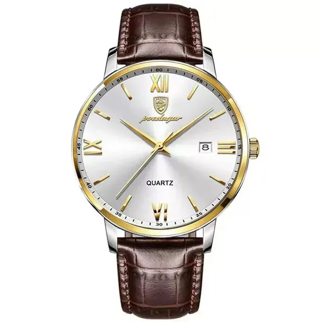 Leather Men's Quartz Luxury Watch