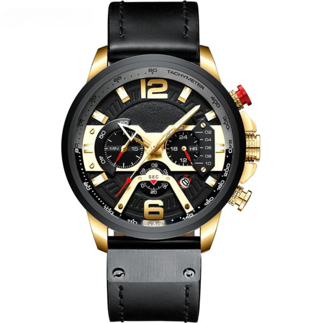 Leather Military Wristwatch