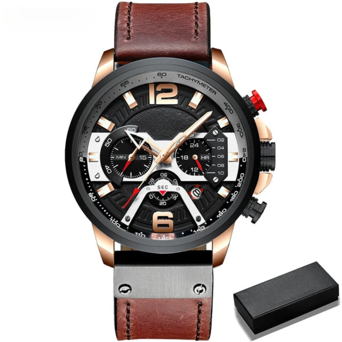 Leather Military Wristwatch