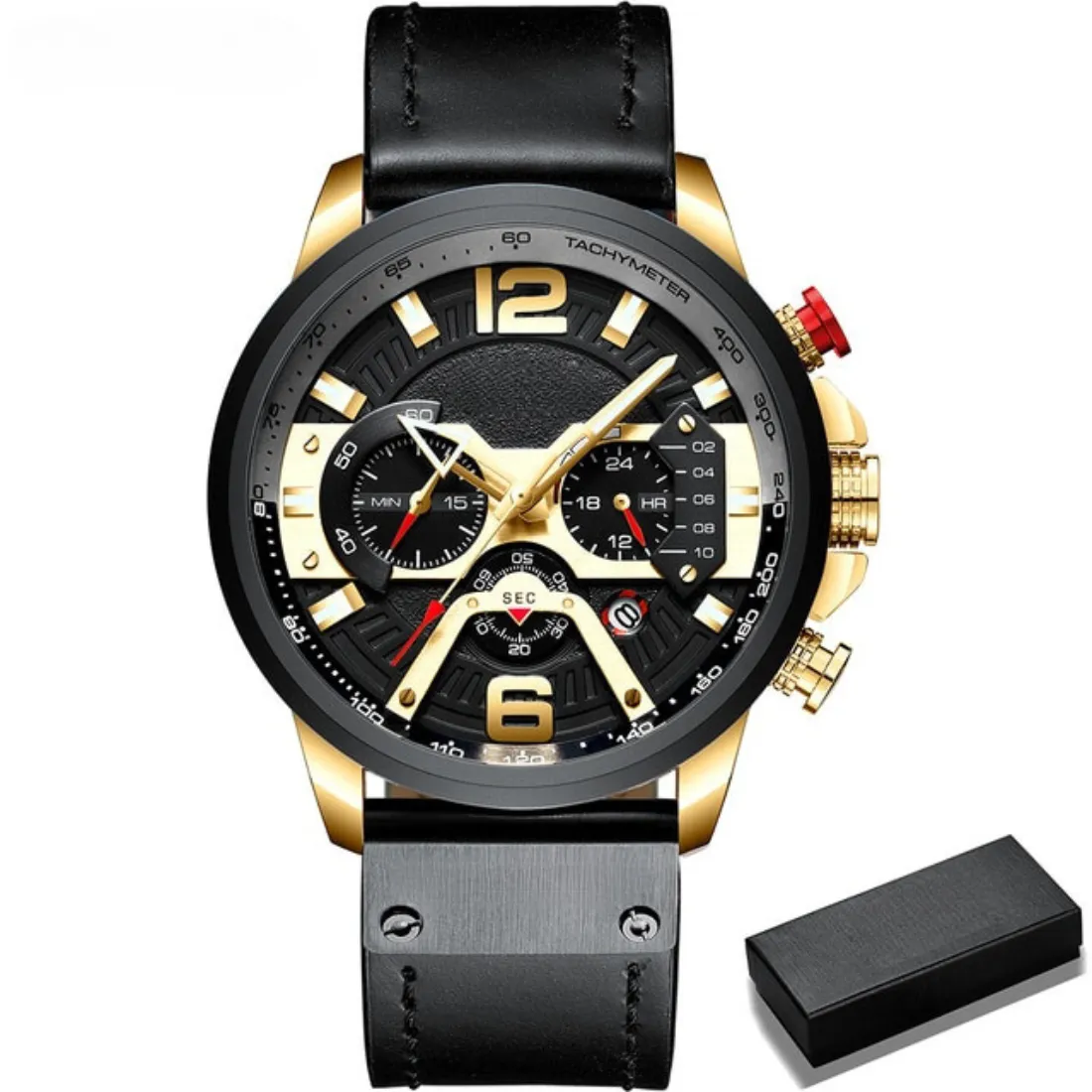 Leather Military Wristwatch