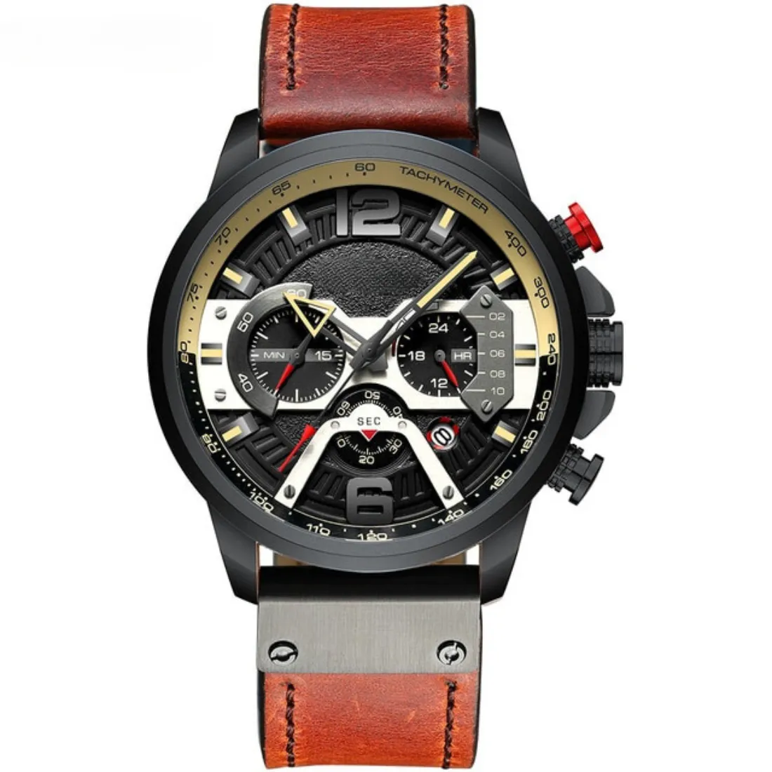 Leather Military Wristwatch