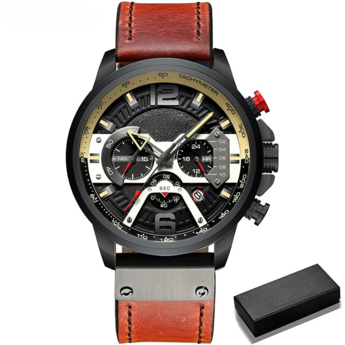 Leather Military Wristwatch