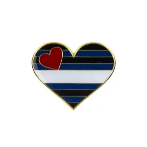 Leather Pride Heart Enamel Pin