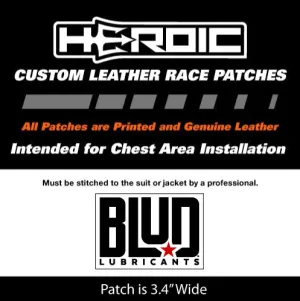 Leather Printed Patches - BLUD Lubricants 3.4" Arm Patch