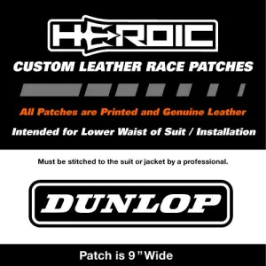 Leather Printed Patches - Dunlop Collarbone 4in - Black