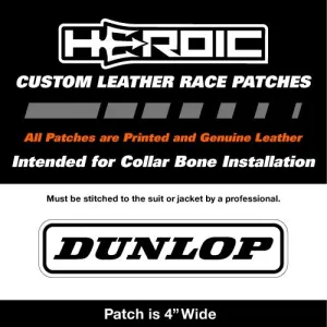 Leather Printed Patches - Dunlop Collarbone 4in - White