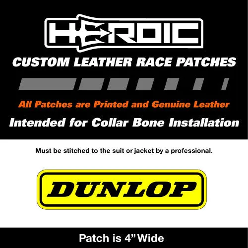 Leather Printed Patches - Dunlop Collarbone 4in - Yellow