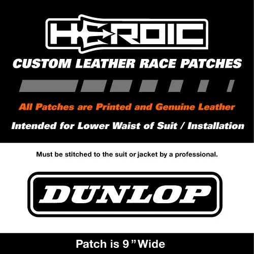 Leather Printed Patches - Dunlop Lower Back 9in - Black