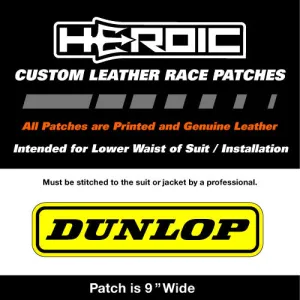 Leather Printed Patches - Dunlop Lower Back 9in - Yellow