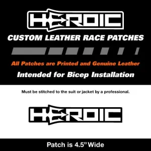 Leather Printed Patches - HEROIC Logo - Black