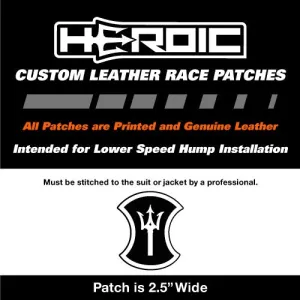 Leather Printed Patches - HEROIC Trident - Black