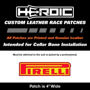 Leather Printed Patches - PIRELLI Collarbone 4in - Red