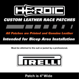 Leather Printed Patches - PIRELLI Collarbone 4in - White