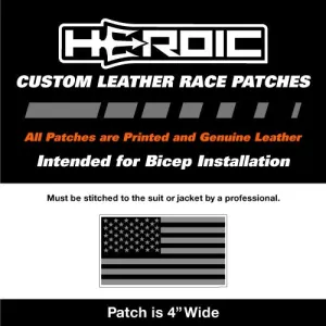 Leather Printed Patches - United States Flag - Black Grey - Right Arm