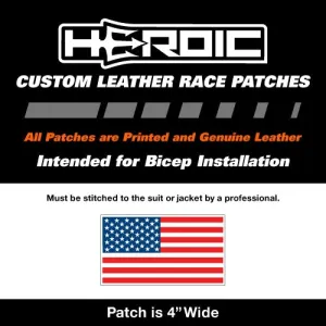 Leather Printed Patches - United States Flag - RWB - Right Arm