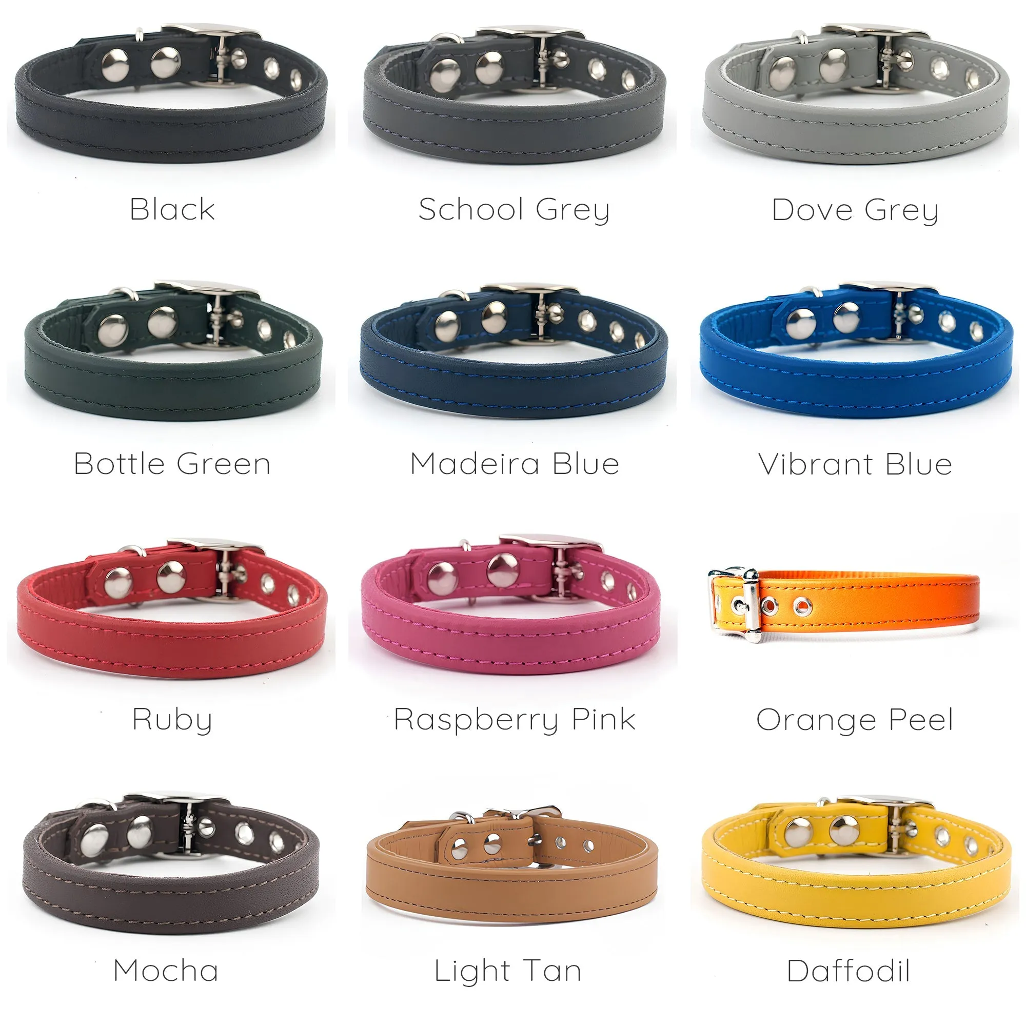 Leather Puppy Collars by Petiquette