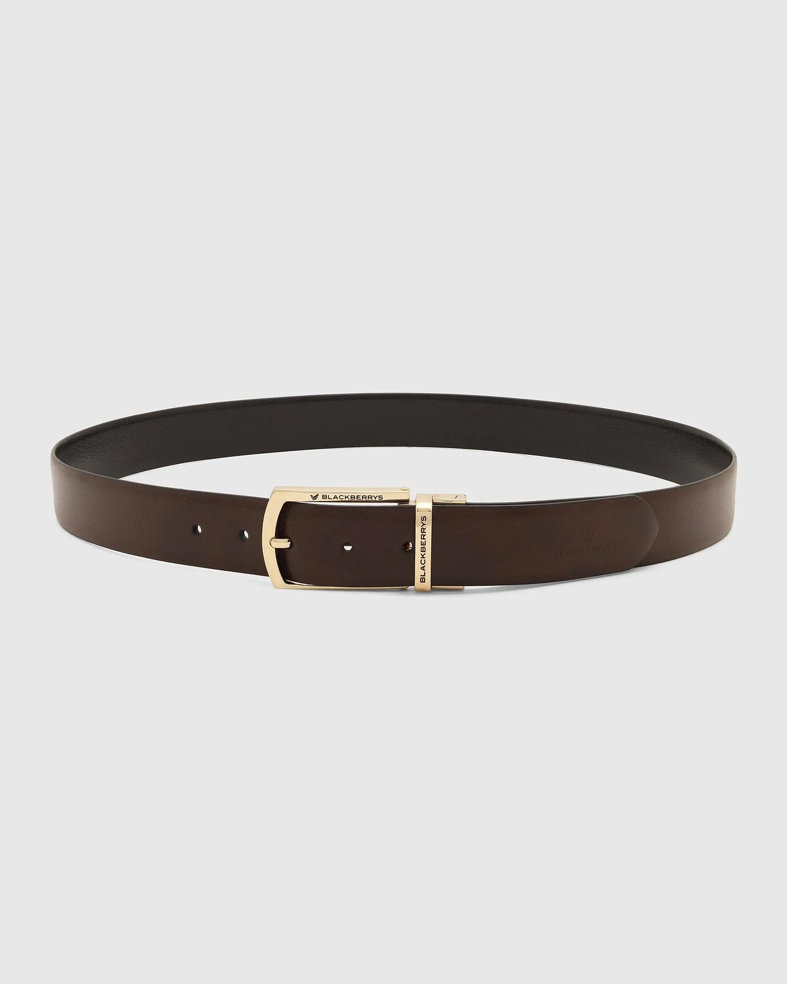 Leather Reversible Wine & Black Textured Belt - Tree