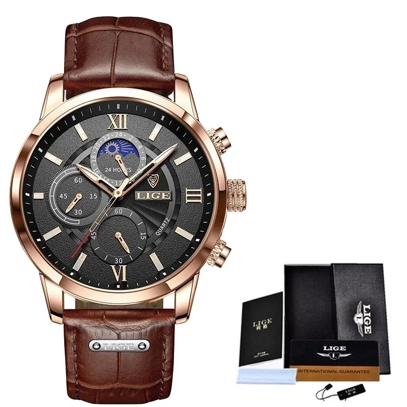 Leather Strap Luxury Quartz Watch