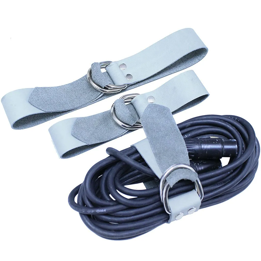 Leather Tie Downs w/Double D-Rings Gray #ATD2403DDG