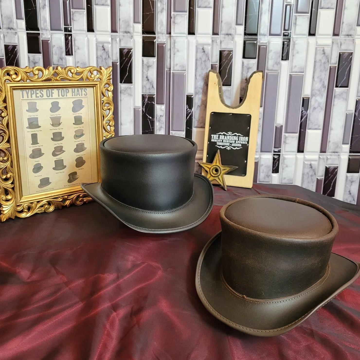 Leather Top Hat, the "Marlow" by American Hat Makers  MARBFXXXXXX