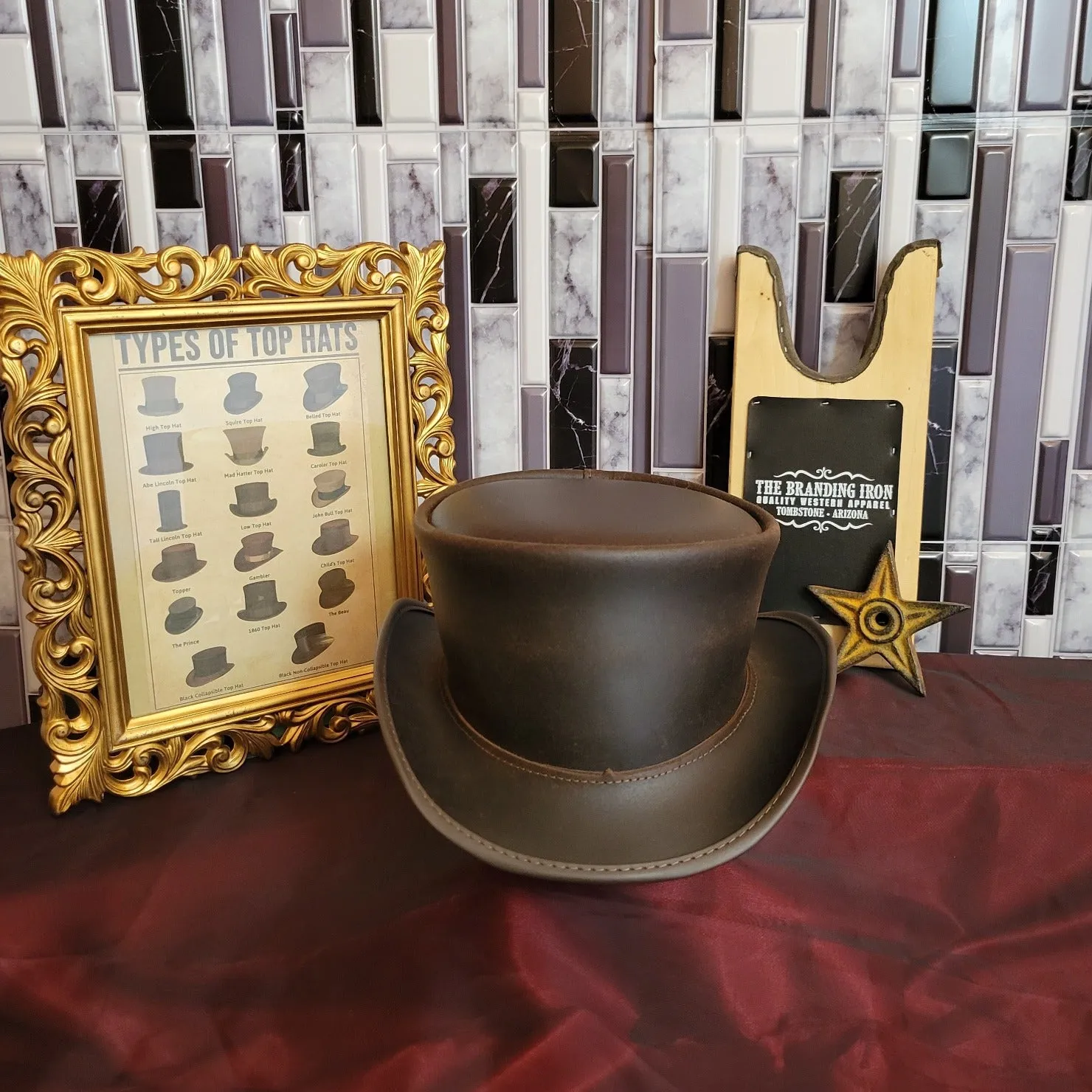 Leather Top Hat, the "Marlow" by American Hat Makers  MARBFXXXXXX