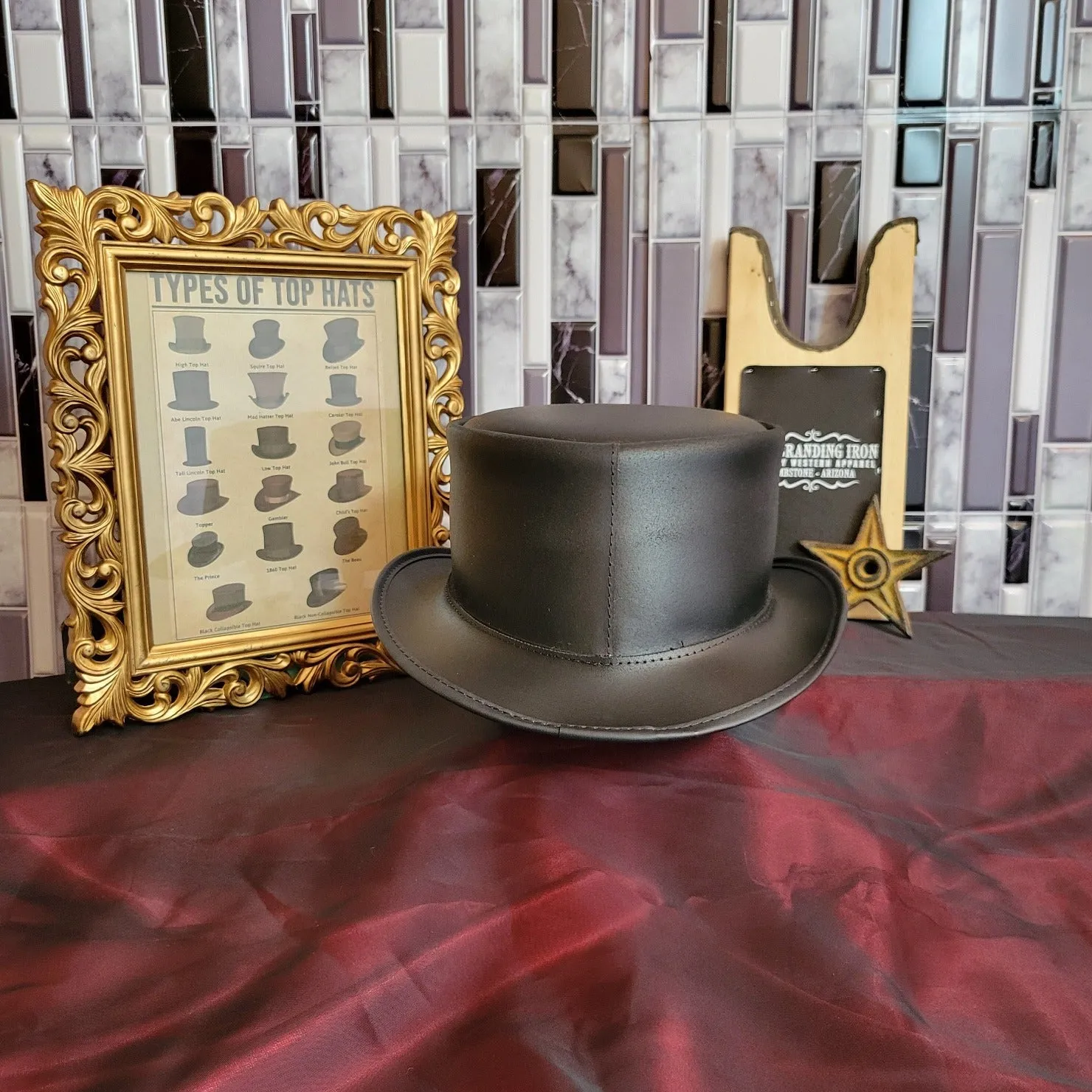 Leather Top Hat, the "Marlow" by American Hat Makers  MARBFXXXXXX