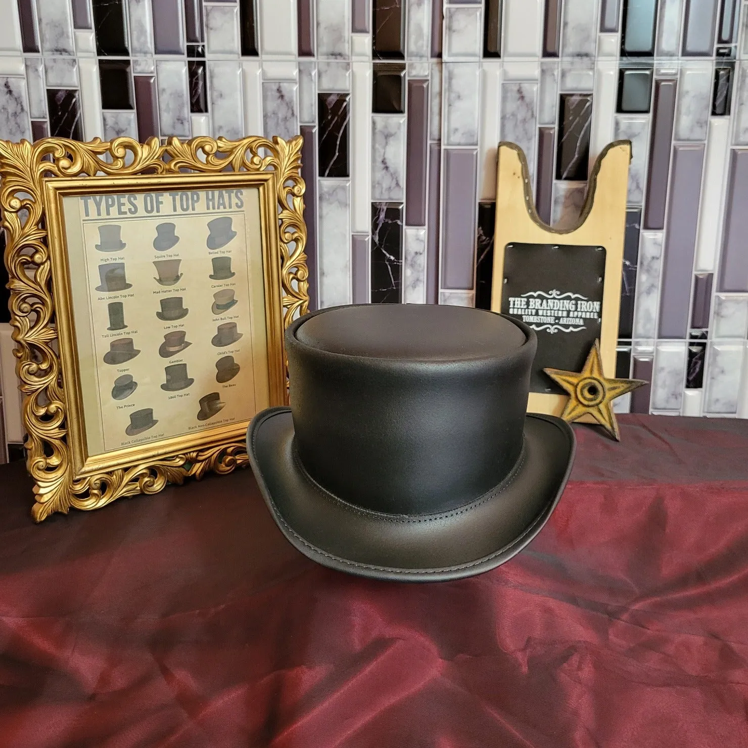 Leather Top Hat, the "Marlow" by American Hat Makers  MARBFXXXXXX