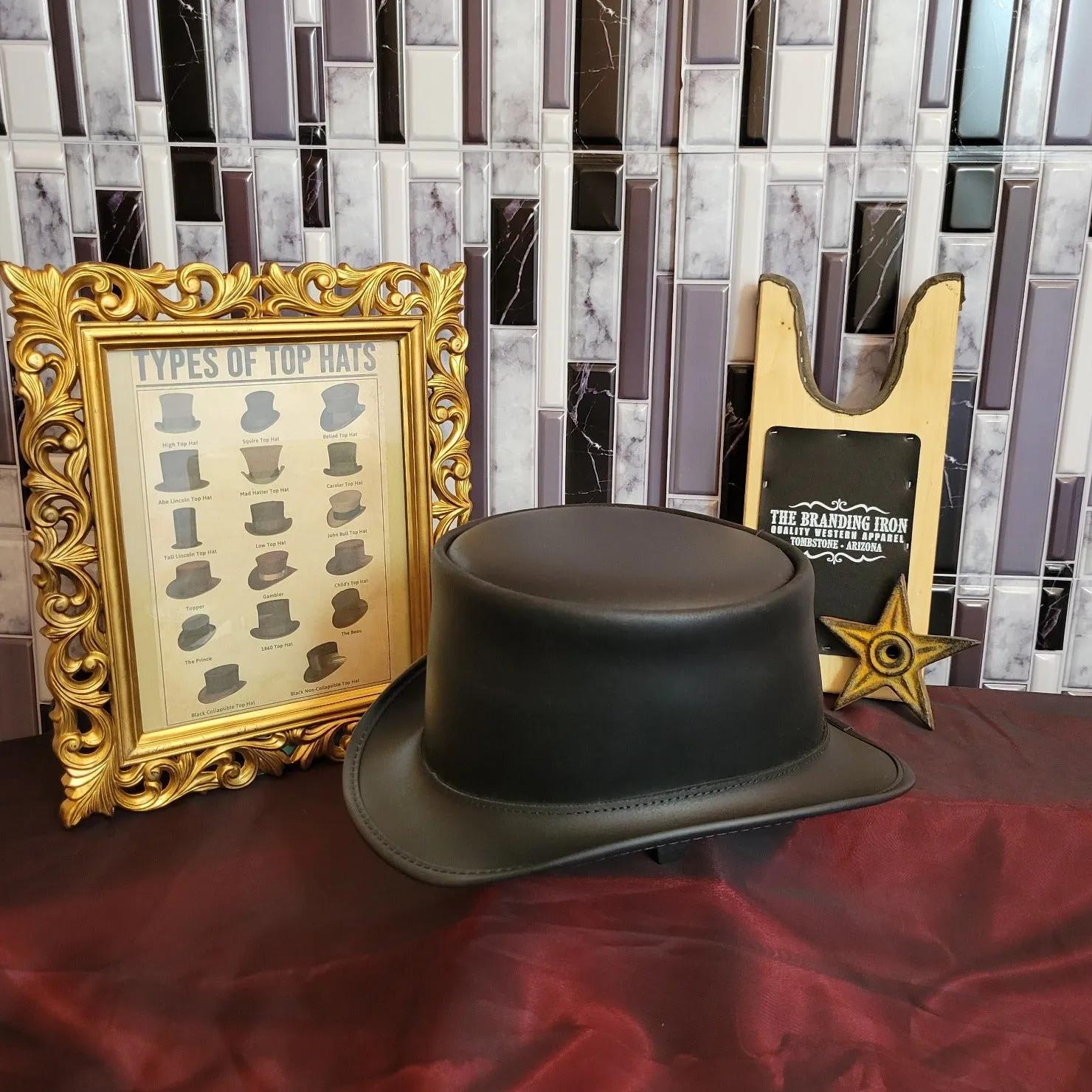 Leather Top Hat, the "Marlow" by American Hat Makers  MARBFXXXXXX