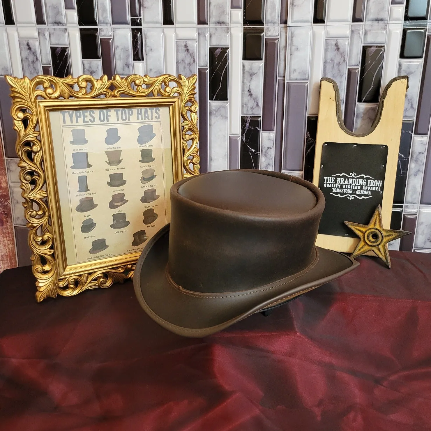 Leather Top Hat, the "Marlow" by American Hat Makers  MARBFXXXXXX