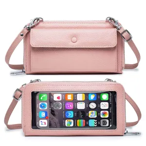 Leather Touch Screen Mobile Phone Wallet | Purse Crossbody Bag