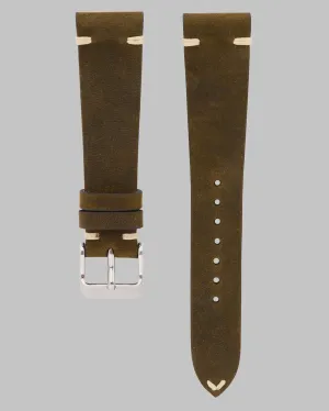 Leather Watch Strap (Olive Green)