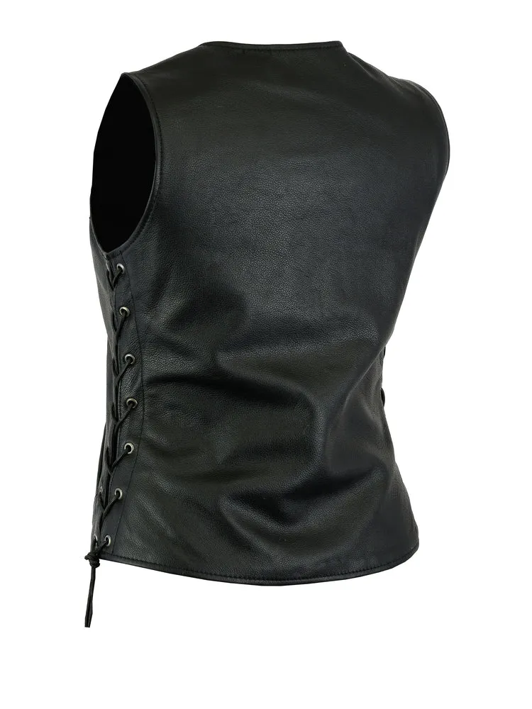 Leather Women's Premium Classic Longer Body Vest