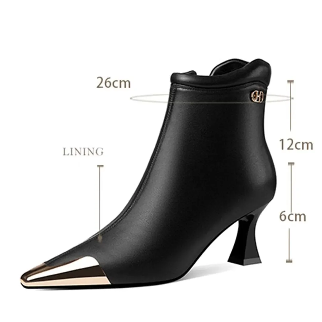 LeatherLuxe Elegant Square Toe Winter Boots