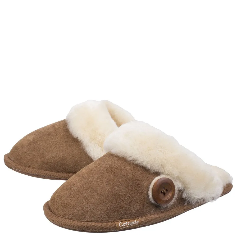 Lechlade Sheepskin Mule Slippers Chestnut