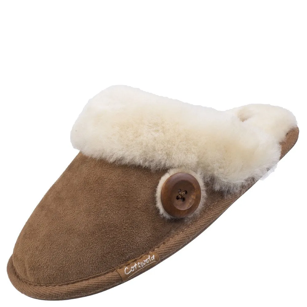 Lechlade Sheepskin Mule Slippers Chestnut