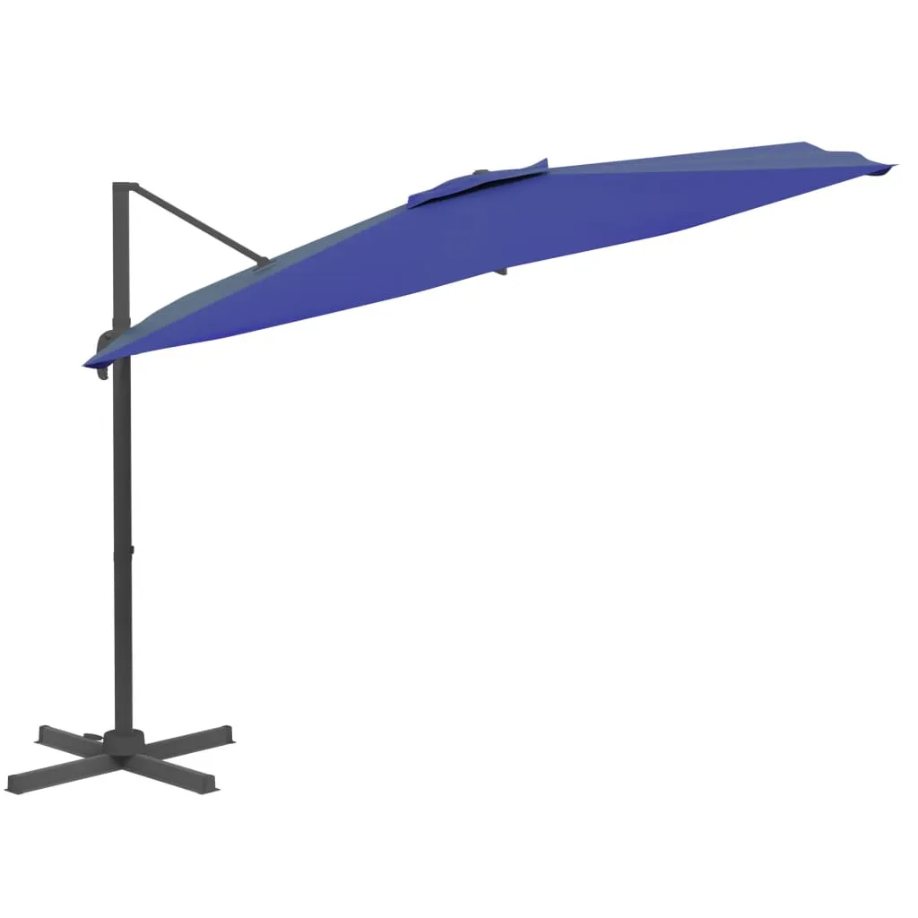 LED Cantilever Umbrella Azure Blue 400x300 cm