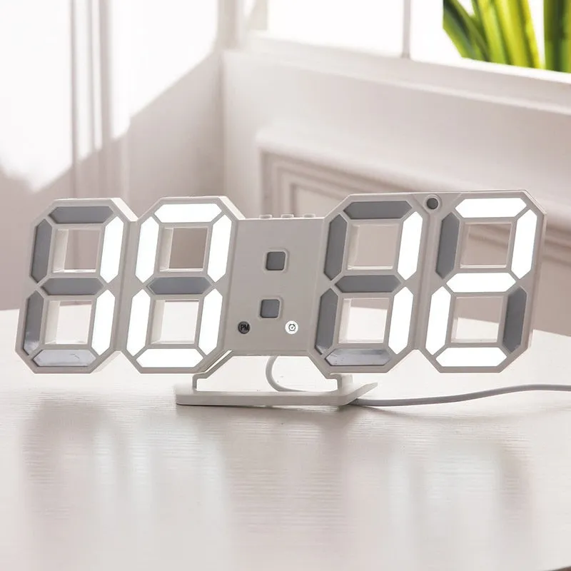 LED Digital Clock Alarm Date Temperature Automatic Backlight Table Desktop Home Decoration Stand hang Clock