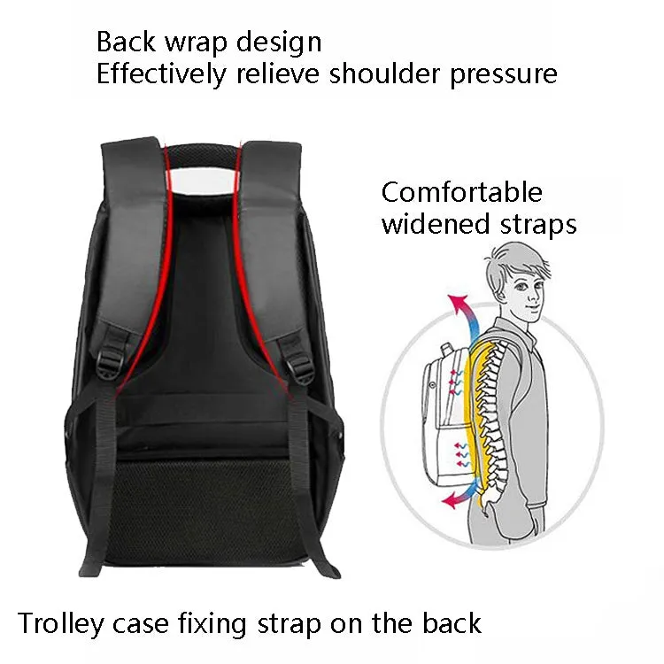 LED Display Backpack Outdoor Mobile Advertising Waterproof Back Shoulder Bag, Size: 17 inch(Black)