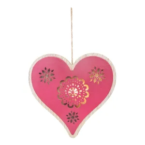 LED Large Pink Heart Ornament