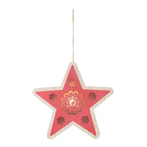 LED Large Red Star Ornament