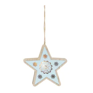 LED Light Blue Star Ornament