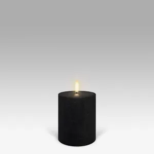 LED Pillar Candle: Matte Black - 7.8x10.1cm