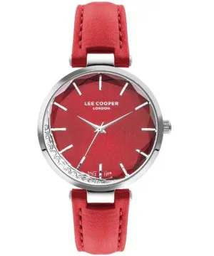 Lee Cooper  Women's Watch Red Dial Red Leather Strap, LC07602.388