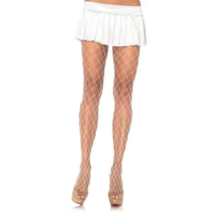 Leg Avenue Spandex Diamond Pantyhose White