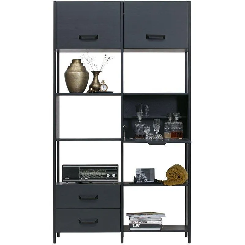 Legacy Matt Black Iron/Wood Cabinet