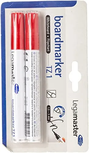 LEGAMASTER BOARD MARKER TZ 1 PACK OF 2 RED